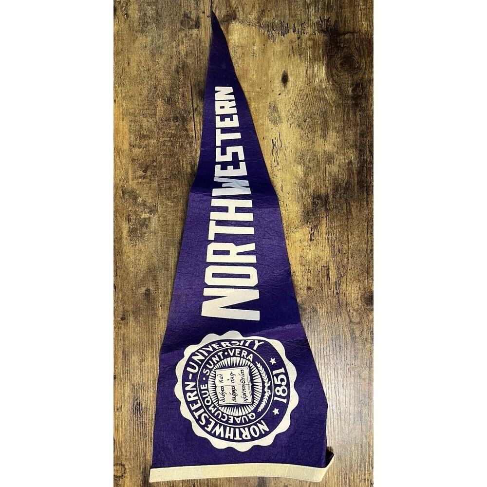 Vintage Northwestern Wildcats Pennant Flag